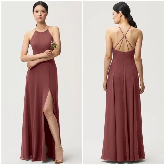 BHLDN Jenny Yoo Collection Kayla Dress Bridesmaids Maxi Gown Cinnamon Rose - Picture 1 of 15